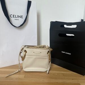 Chloé white leather bucket bag